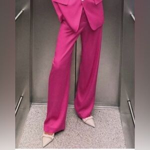 NWT Hot Pink Women’s Trousers | Size XXL | Poly/Viscose/Elastane Blend | Pockets